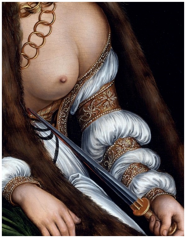 Lucas cranach the elder lucretia s suicide detail 1509